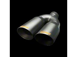 Bigboz Exhaust Universal Double Wall Lightning Style Exhaust Tips; 4-Inch; Flat Black (Fits 3-Inch Tailpipe)