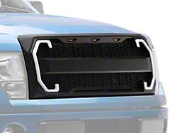American Modified Raptor Style Mesh Upper Replacement grille with DRL and Turn Signal Lights; Matte Black (09-14 F-150, Excluding Raptor)