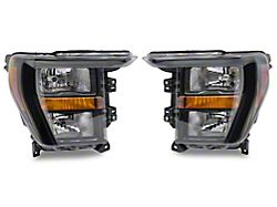 OE Style Headlights; Black Housing; Clear Lens (21-23 F-150 w/ Factory Halogen Headlights)