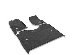 3W All Weather Front and Rear Floor Liners; Black (15-23 F-150 SuperCrew)