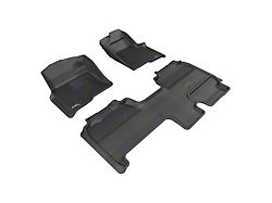 3D MAXpider KAGU Series All-Weather Custom Fit Front and Rear Floor Liners; Black (10-14 F-150 SuperCab w/ Dual Floor Posts)