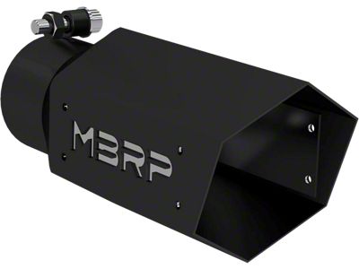 MBRP Straight Cut Hexagon Exhaust Tip; 4-Inch; Black (Fits 3-Inch Tailpipe)