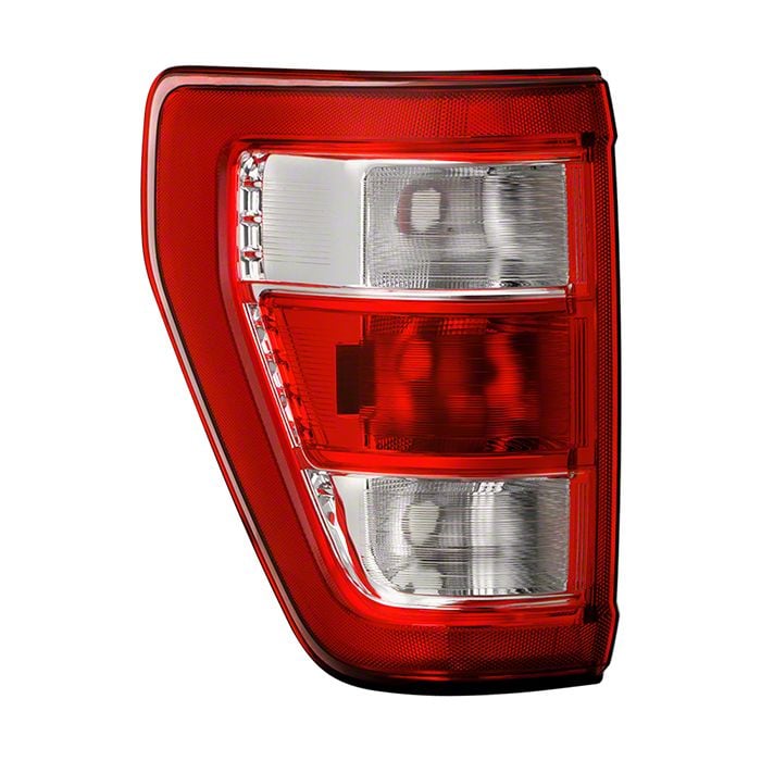 F150 OEM Style Tail Light; Chrome Housing; Red/Clear Lens; Driver Side