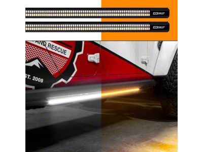 XK Glow 60-Inch White+Amber Running Board Step LED Light Bar with Turn Signals (Universal; Some Adaptation May Be Required)