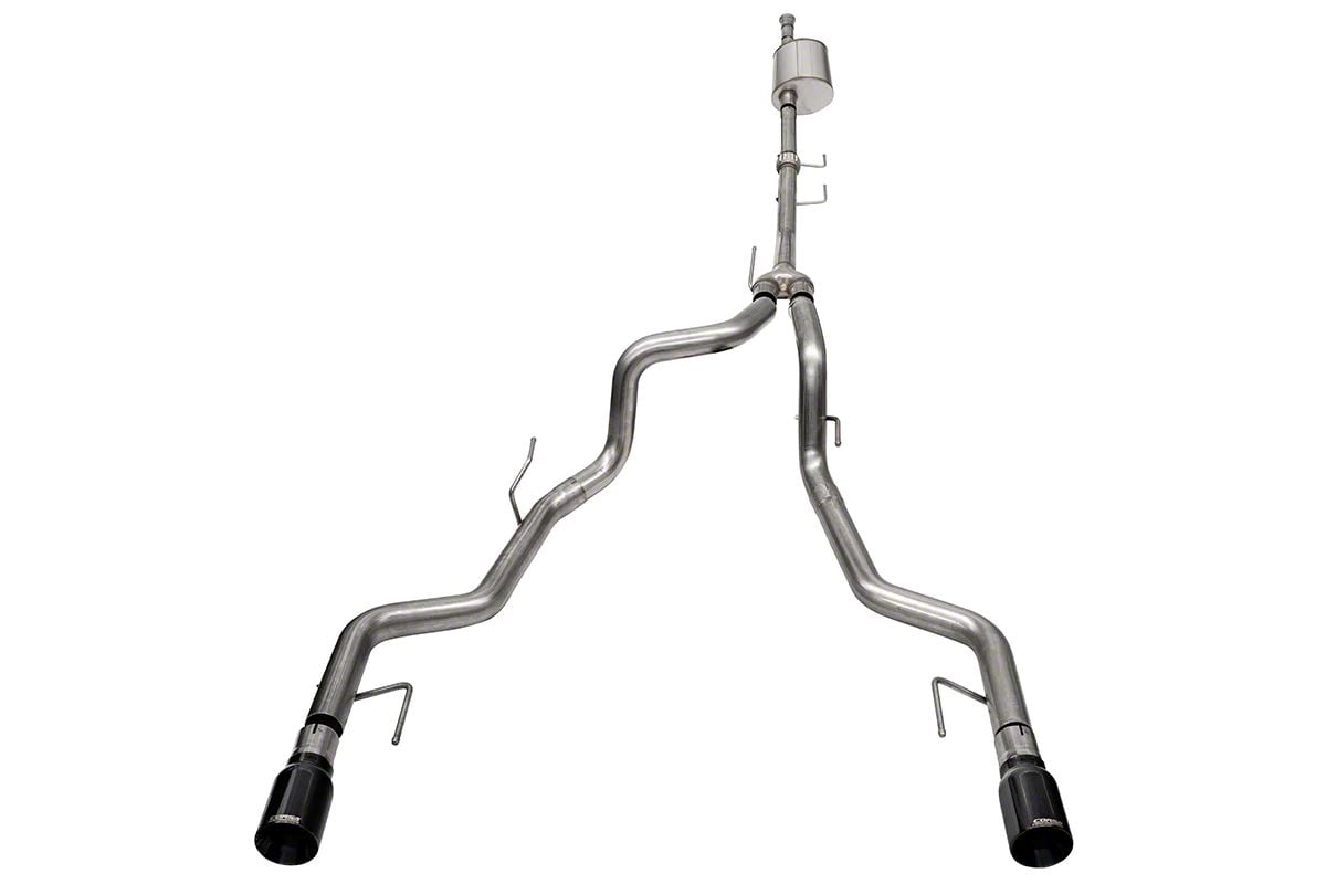 Corsa Performance F150 Sport Dual Exhaust System with Black Tips; Rear