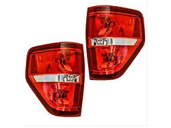 Tail Lights; Chrome Housing; Red Lens (09-14 F-150 Styleside)