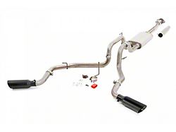 Rough Country Dual Exhaust System with Black Tips; Side Exit (21-23 2.7L EcoBoost F-150)