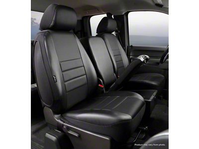 LeatherLite Series Front Seat Covers; Black (15-23 F-150 w/ Bench Seat)