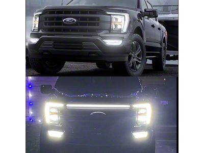 Sick Diesel LED Grille Light Power Bar; Silver Frame (21-23 F-150 Lariat)
