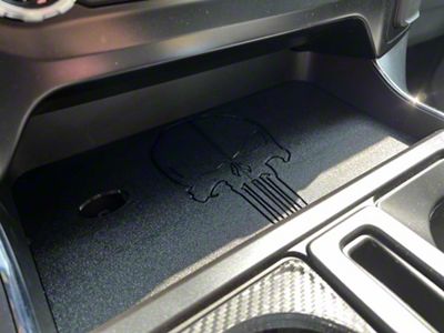 Front Interior Storage Cubby Cover; Punisher Skull (21-23 F-150 w/ Non-Sliding Full-Through Center Console)