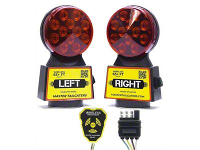 Master Tailgaters Wireless Trailer Tow Lights; 4-Pin Flat Connection (Universal; Some Adaptation May Be Required)