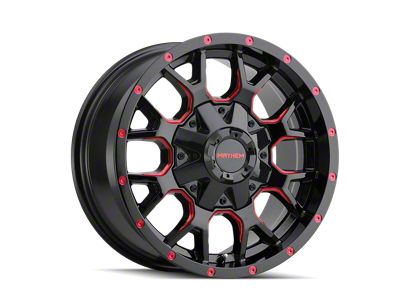 Mayhem Wheels Warrior Black with Prism Red 6-Lug Wheel; 20x9; 18mm Offset (14-18 Sierra 1500)