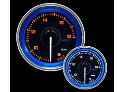 Prosport 52mm Crystal Blue Series Volt Gauge; Electrical; Amber/White with Blue Halo Ring (Universal; Some Adaptation May Be Required)