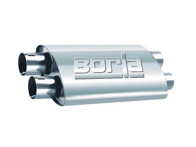 Borla Pro XS Dual/Dual Oval Muffler; 2.50-Inch Inlet/2.50-Inch Outlet (Universal; Some Adaptation May Be Required)