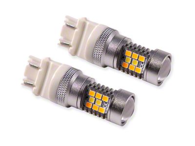 Diode Dynamics Cool White and Amber LED Front Turn Signal Light Bulbs; 3157 HP24 (97-14 F-150)