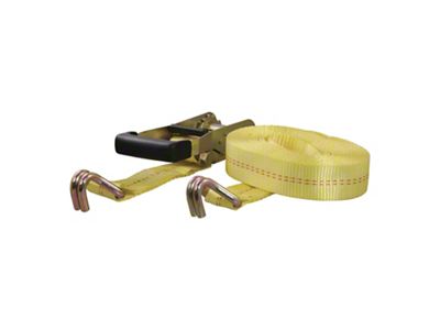 27-Foot Cargo Strap with J-Hooks; Yellow; 3,333 lb.